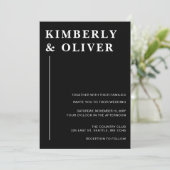 シンプルモダンミニマル結婚リストブラック 招待状 (スタンド正面)