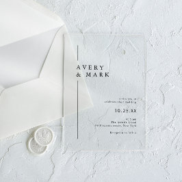 シンプルモダンミニマル結婚主義 アクリル招待状