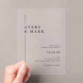 シンプルモダンミニマル結婚主義 アクリル招待状 (インサイチュ (ポータブル))