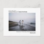 シンプルモダンミニマル結婚式の写真を保存 案内ポストカード (正面)