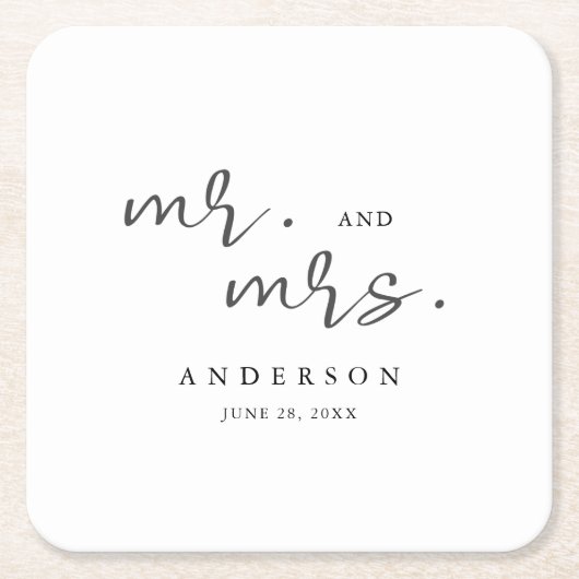 シンプルモダンミニマル脚本 スクエアペーパーコースター (正面)