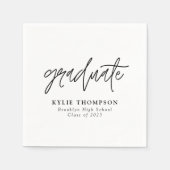 シンプルモダンミニマル語科卒業パーティー スタンダードカクテルナプキン (正面)