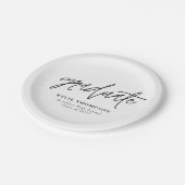 シンプルモダンミニマル語科卒業パーティー ペーパープレート (アングル)