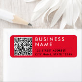 シンプルモダンミニマル赤白黒くもの巣QRコード ラベル (インサイチュ)