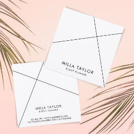 シンプルモダンミニマル黒と白の幾何学的 スクエア名刺