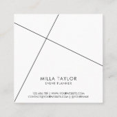 シンプルモダンミニマル黒と白の幾何学的 スクエア名刺 (裏面)