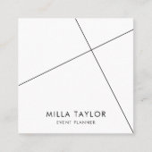 シンプルモダンミニマル黒と白の幾何学的 スクエア名刺 (正面)