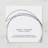 シンプルモダンミニマル黒丸S スクエア名刺 (裏面)