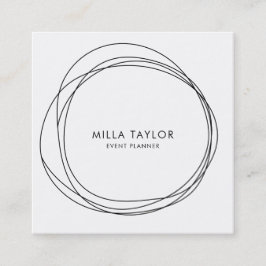 シンプルモダンミニマル黒丸S スクエア名刺