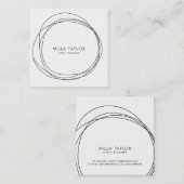 シンプルモダンミニマル黒丸S スクエア名刺 (正面/裏面)