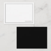 シンプルモダンミニマル黒二モノグラム縁ど ノートカード (正面/裏面)