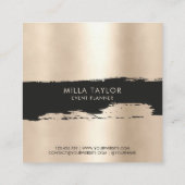 シンプルモダンミニマル黒・白アートブラシ スクエア名刺 (裏面)