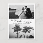 シンプルモダンミニマル2写真あり結婚がとう ポストカード (正面)