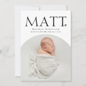 シンプルモダンミニマルArchベビーフォト誕生 案内状 (正面)