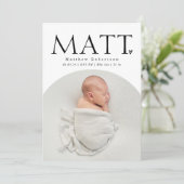 シンプルモダンミニマルArchベビーフォト誕生 案内状 (スタンド正面)