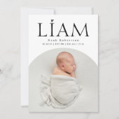 シンプルモダンミニマルArchベビーフォト誕生 案内状 (正面)