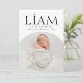 シンプルモダンミニマルArchベビーフォト誕生 案内状 (スタンド正面)