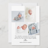 シンプルモダンミニマルArchベビーフォト誕生 案内状 (裏面)