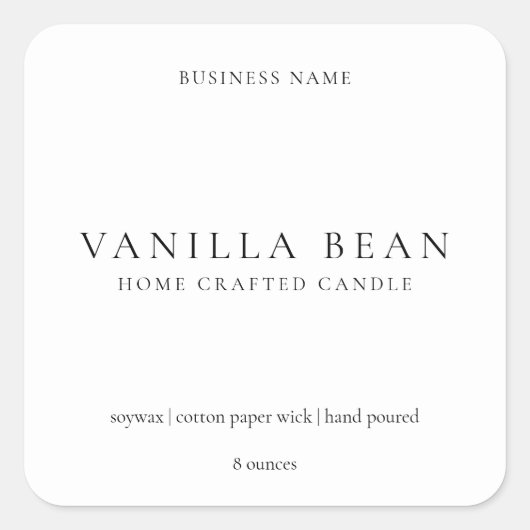 シンプルモダンミニマルCandle製品ラベル スクエアシール (正面)
