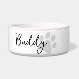 シンプルモダンミニマルpaw printペルソナライズ灰色 ボウル