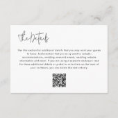 シンプルモダンミニマルQRコードRSVP結婚の エンクロージャーカード (裏面)