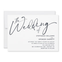 シンプルモダンミニマルScript結婚式招待状