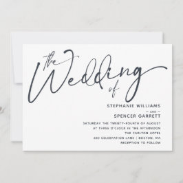 シンプルモダンミニマルScript結婚式招待状 招待状