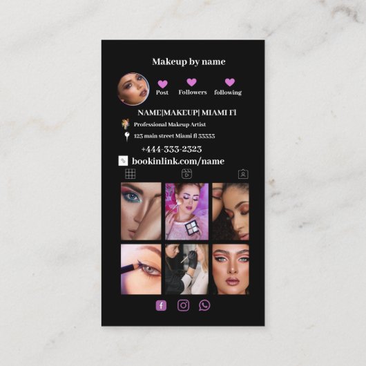 シンプルモダンミニマルSNS 名刺 (裏面)