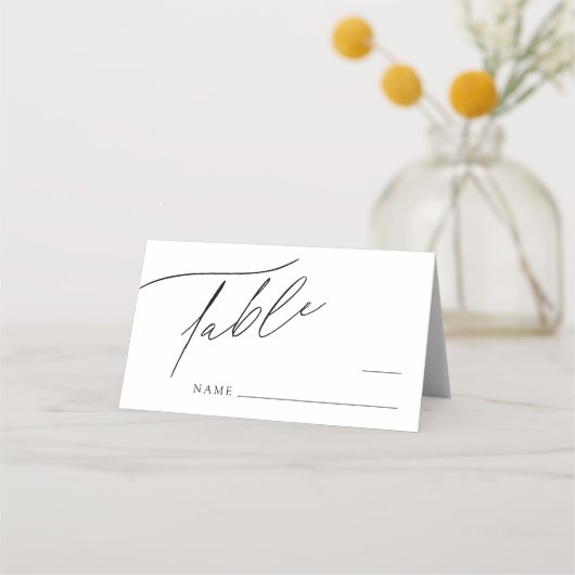 シンプルモダンミニマ結婚リストのテーブル番号 プレイスカード (正面)