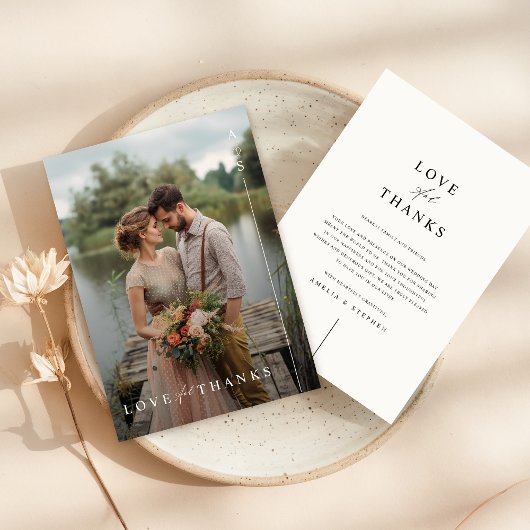 シンプルモダンミニマ結婚リストの写真 サンキューカード