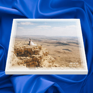 シンプルモダンミニマ結婚リスト記念写真 キャンバスプリント