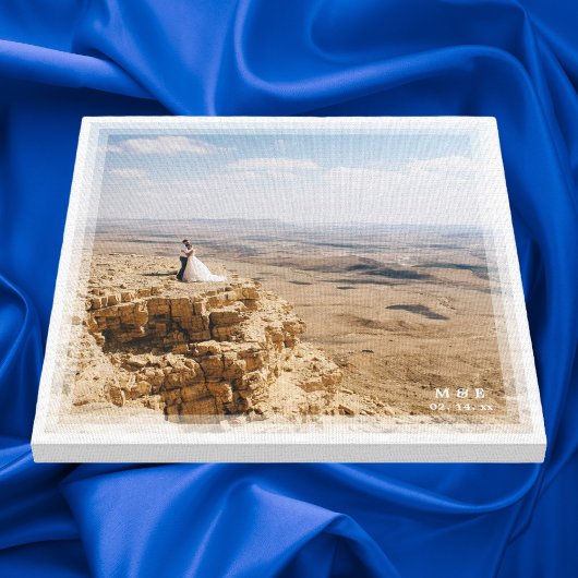 シンプルモダンミニマ結婚リスト記念写真 キャンバスプリント