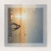 シンプルモダンミニマ結婚リスト記念写真 ジグソーパズル (横)