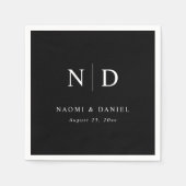 シンプルモダンミニマ結婚リスト スタンダードカクテルナプキン (正面)