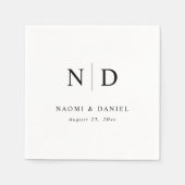 シンプルモダンミニマ結婚リスト スタンダードカクテルナプキン (正面)