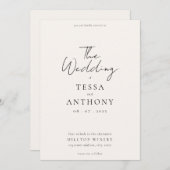 シンプルモダンミニマ結婚リスト 招待状 (正面/裏面)