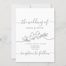 シンプルモダンミニマ結婚リスト 招待状