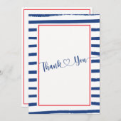 シンプルモダンミニマ航海のリスト サンキューカード (正面/裏面)