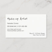 シンプルモダンメイクアーティスト名刺 名刺 (裏面)