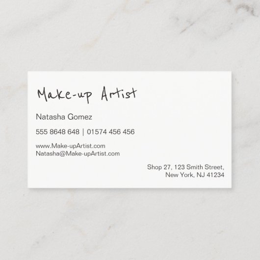 シンプルモダンメイクアーティスト名刺 名刺 (裏面)
