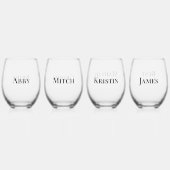 シンプルモダンメイド・オブ・オーナー（花嫁付き添い人）花婿介添人 ステムなしワイングラス (裏面)