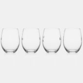 シンプルモダンメイド・オブ・オーナー（花嫁付き添い人）花婿介添人 ステムなしワイングラス (左)