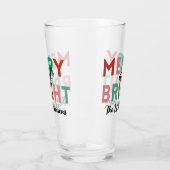 シンプルモダンメリーと明るいカラフル文字名 タンブラーグラス (左)