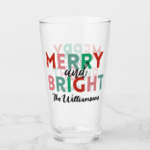 シンプルモダンメリーと明るいカラフル文字名 タンブラーグラス (正面)