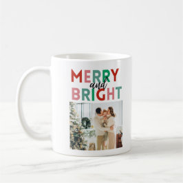 シンプルモダンメリーとBrightカラフル One Photo コーヒーマグカップ