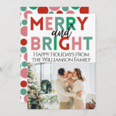 シンプルモダンメリーとBrightカラフル One Photo シーズンカード (正面/裏面)
