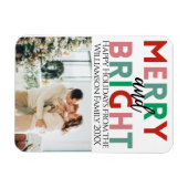 シンプルモダンメリーとBrightカラフル One Photo マグネット (横)