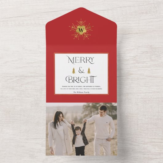 シンプルモダンメリークリスマス オールインワン招待状 (内側)