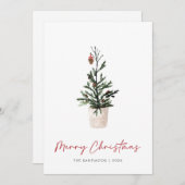 シンプルモダンメリークリスマス シーズンカード (正面/裏面)