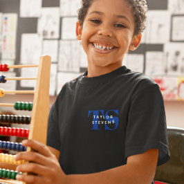 シンプルモダンモノグラムと名前ID Tシャツ